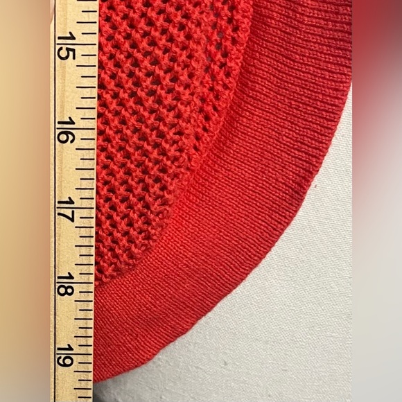 Catherines Cardigan Women’s 1X 18-20W Coral Open Front Short Sleeve Knit - Picture 8 of 8